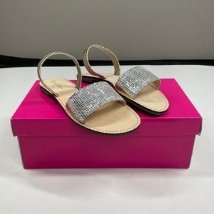 🔴 NEW! LILLY PULITZER AMELIA SANDALS! WOMENS 6! shoes silver gold brown